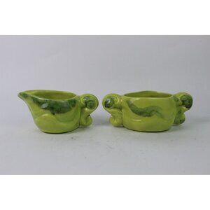 Vintage McCoy Pottery Green Cream and Sugar Set Mid Century USA